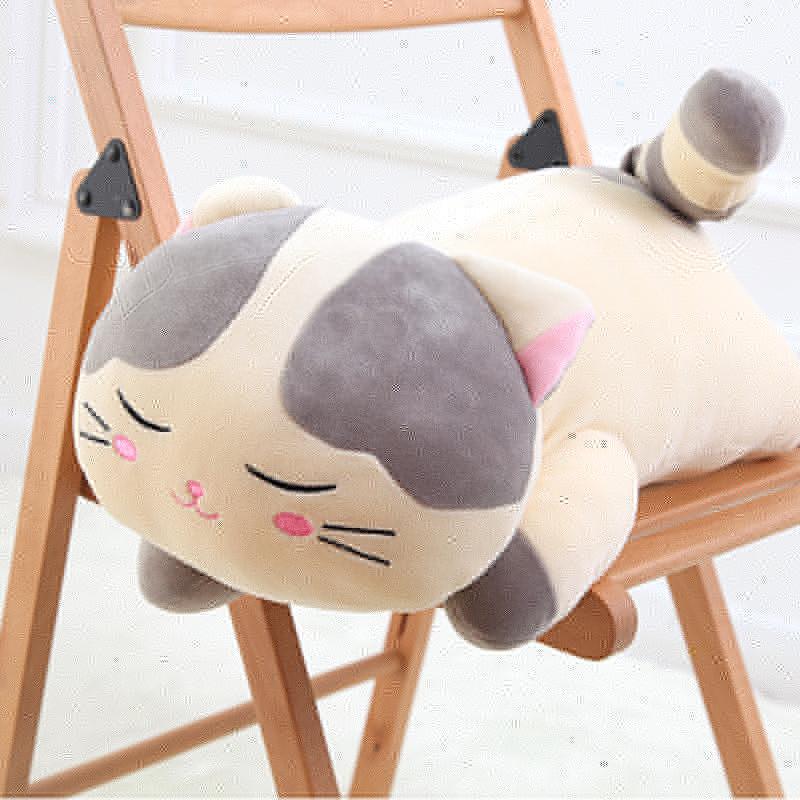 

Cute Pillow Sleeping Cat Shape Hugging Pillow Stuffed Animals Plush Soft Toy Xmas Gift For Kids CLH@8