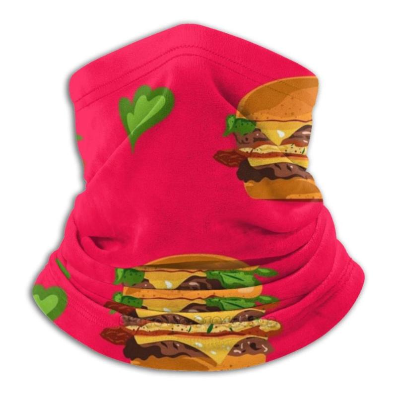 

I Love Hamburgers Microfiber Neck Warmer Bandana Scarf Face Mask Hamburgers Hamburger Pattern Cheeseburger Burgers Cute