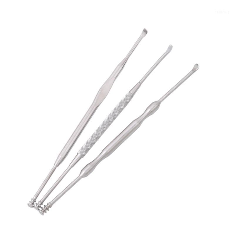

3Pcs/set Stainless Steel Spiral Type Ear Pick Wax Remover Curette Double-Headed Ear Scoop Earwax Clean Tool For Adult1