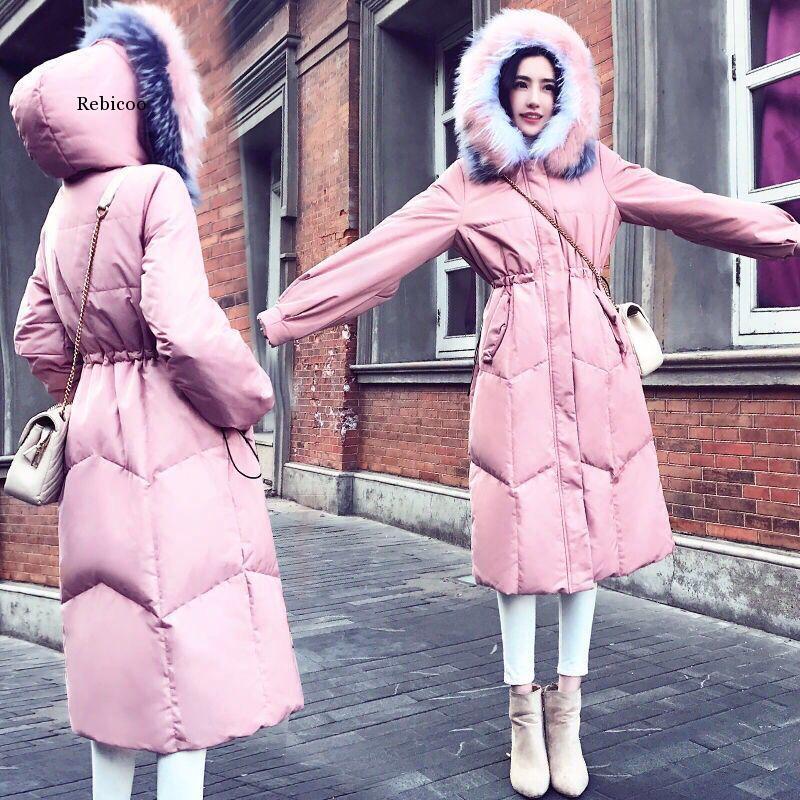 

Winter Jacket Women New Plus Size 2XL Hooded Slim Long Parka Mujer Cotton Padded Overcoat Casual Black Coat Female Coat