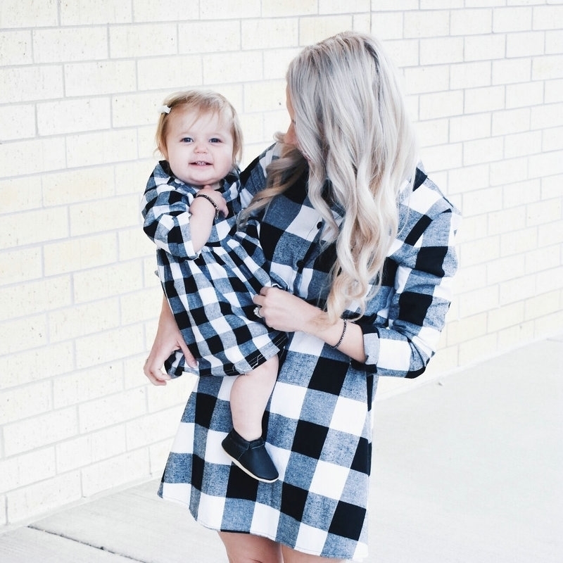 

Autumn Long Sleeve Christmas Plaid Family Matching Dress Outfits Mommy And Me Winter Dresses Mom Daughter Dress Clothing 201128, 1pc price