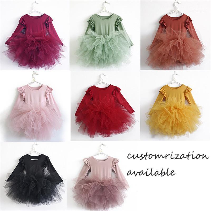 

2020 Infant Kids Baby Girl Dress, Round Neck Long Sleeve Tutu Dress for Dancing Vacation Birthday Party Stage Performance 6M-10T1, Red