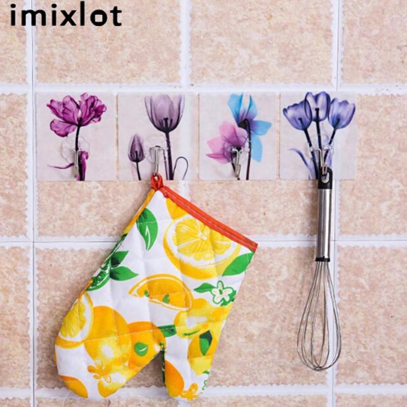 

Imixlot 2Pcs Strong Adhesive Hook Seamless Nail-free Load-bearing Bathroom Kitchen Wall Hook Hangers Home Decor