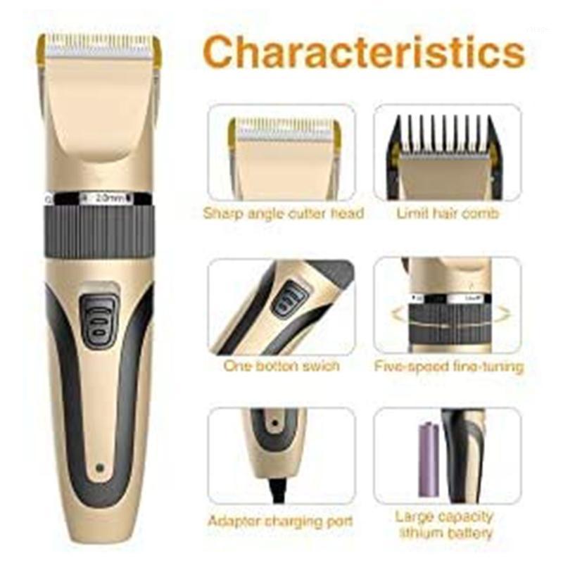 

Men's Hair Clippers, Golden Cordless Electric Hair Clipper Beard Trimmer Rechargeable Waterproof Haircut Kit1