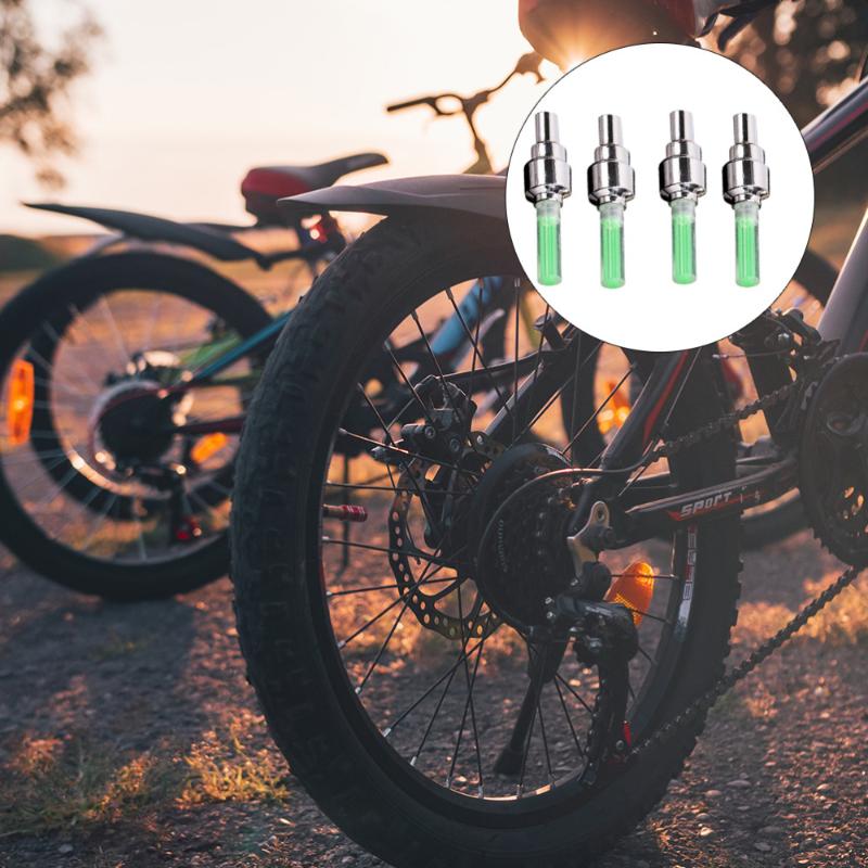 

4 Pcs LED Bike Wheel Bulb Cap Colorful Bike Wheel Lights