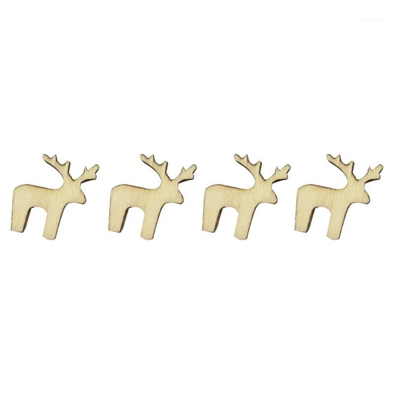 

100 Pcs Creative Wooden Christmas Ornaments Delicate Christmas Tree Hanging Tag Decorations Deer Style Deer1