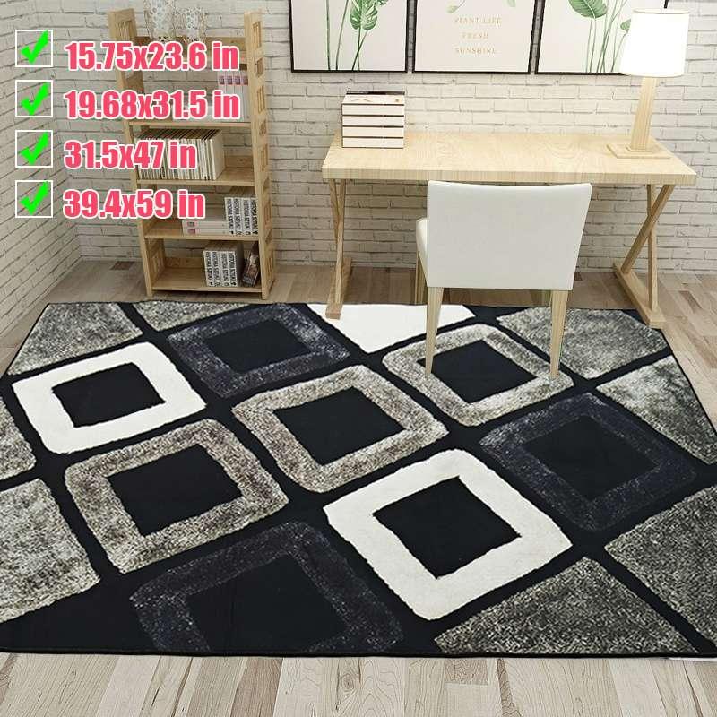 

4 Size Large Modern Fashion Style Living Room Bedroom Bed Carpet Geometric Coffee Table Floor Bedroom Office Household Carpet, As pic