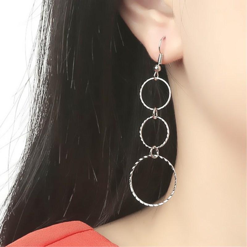 

Wholesale New 2021Ear Jewelry Geometric Circle Long Tassel Pendant Drop Earrings for Women Earing Jewelry Gift Mujer Brincos