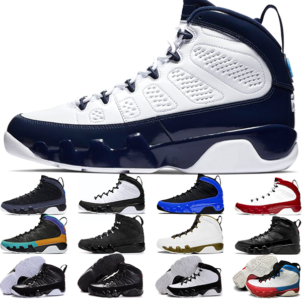 

Mens Basketball Shoes 9 9s Racer Blue Bred UNC Gym Red Citrus Men Trainers Sports Sneakers Size 7-13, 9 bred