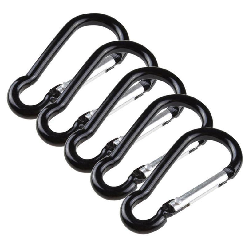 

5/10pcs Black Gourd Carabiner Aluminum Alloy D Ring Key Chain Carabiners Hook Spring Snap Clip Hooks Keychain Climbing E qylIjs
