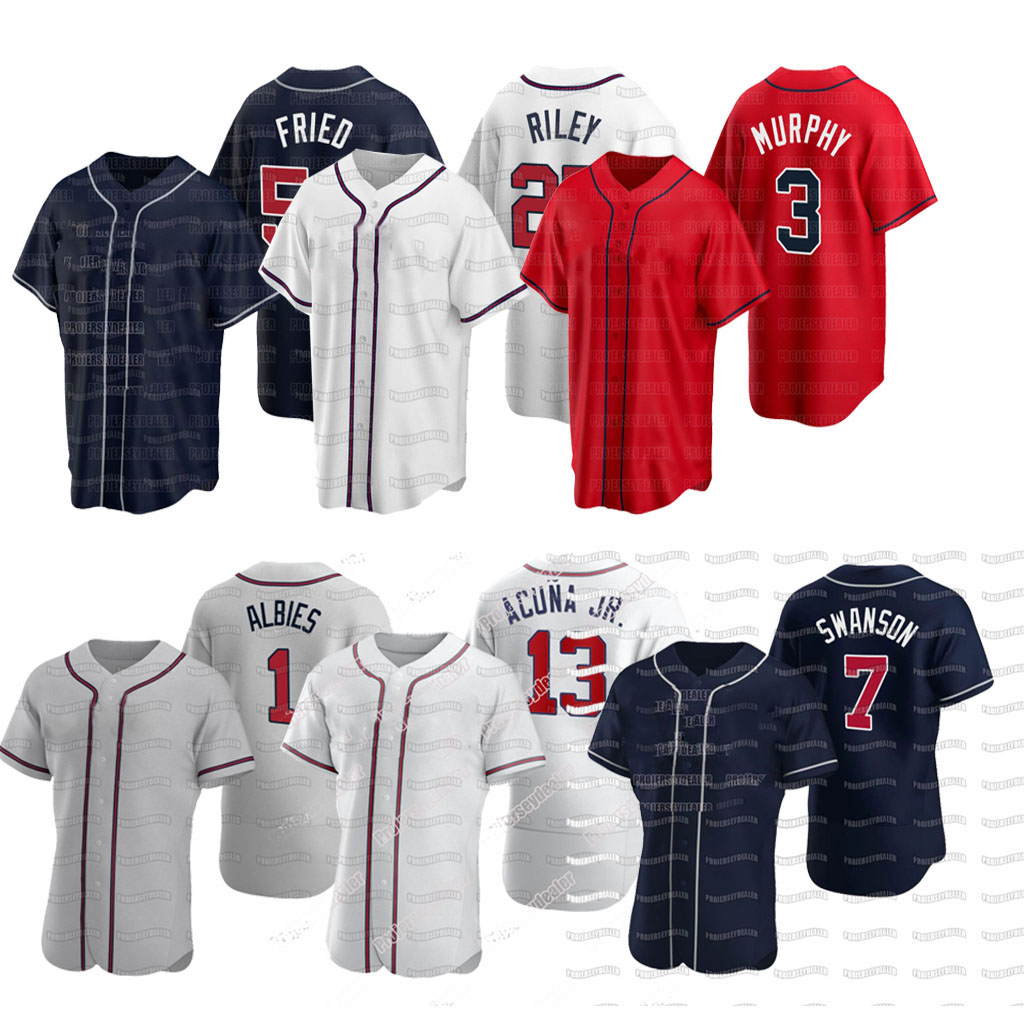 

Ronald Acuna Jr. 2020 Marcell Ozun Puig Ozzie Albies Austin Riley Felix Hernandez Freddie Freemanandez Pollock Muncy Pederson Buehler Jersey, Red flex base mens s-3xl