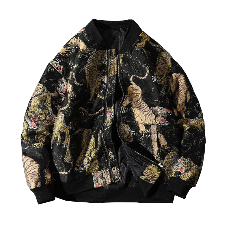 

2020 New Supzoom Arrival Animal Loose Zipper Short Rib Casual Sleeve Bomber Man Uniform Cotton Jacket Brand Clothing Lt88, Black