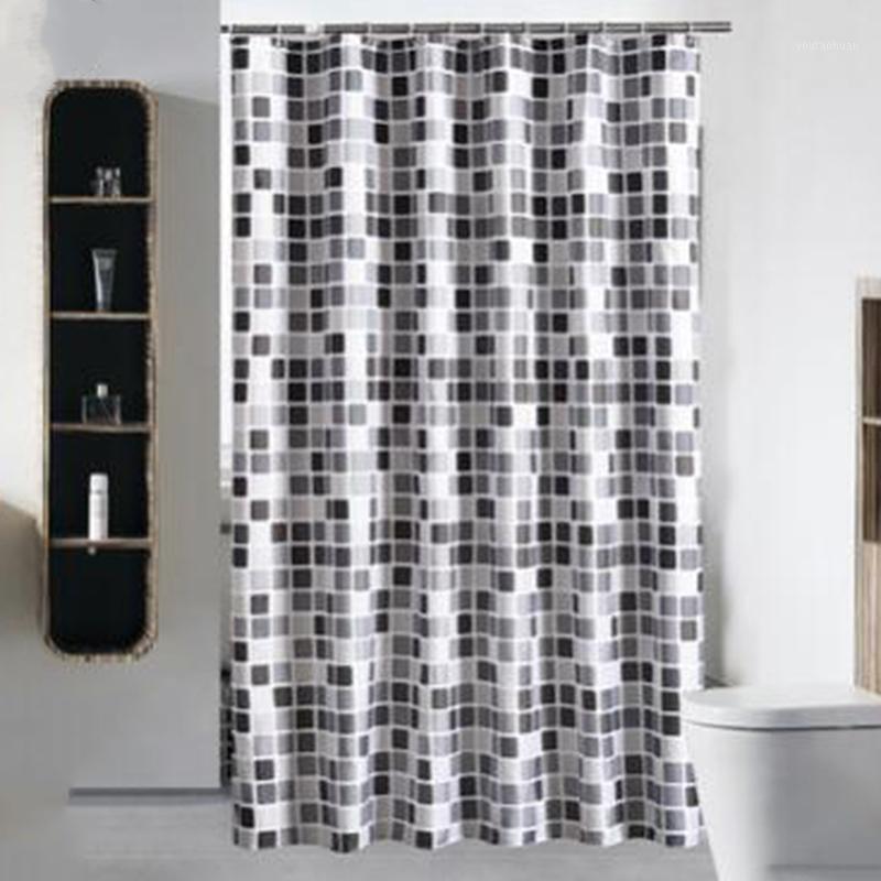 

Polyester Waterproof Shower Curtain Europe Fashion Plaid Thick Shower Curtain Household Bathroom Accessories1