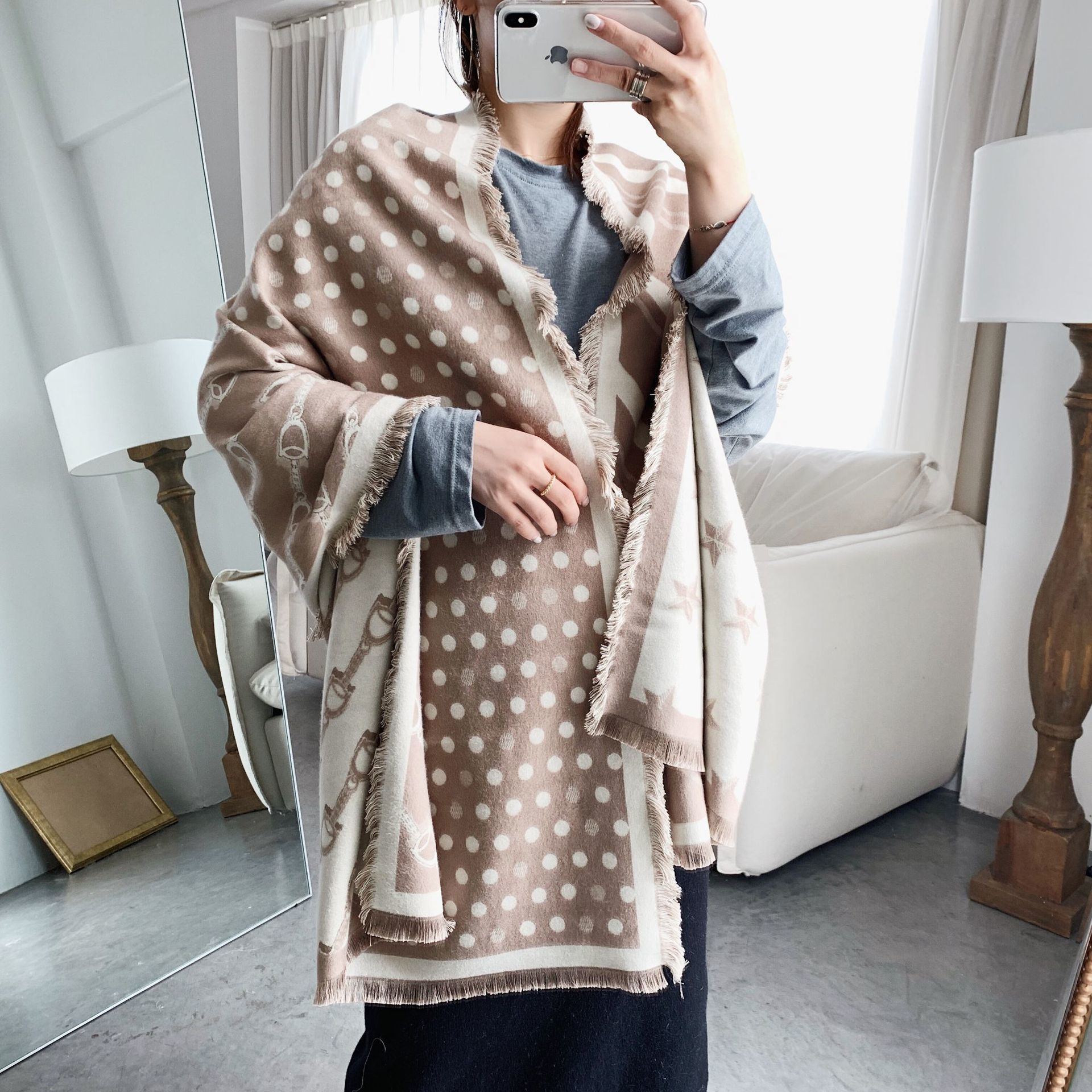 

2020 female freeshipping cashmere scarf winter pashmina hot shawls and wrappers lady thick printing blanket buffing scarves neck