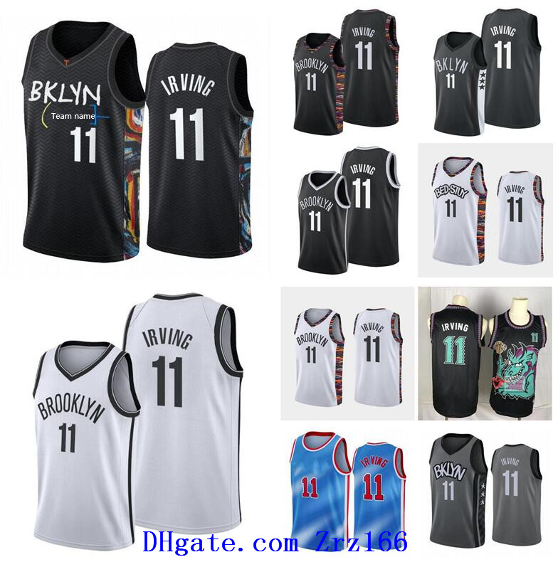 

Men basketball BrooklynCity Team 11 Kyrie Irving white gray 2020-21 city Swingman sleeveless Jersey and shorts