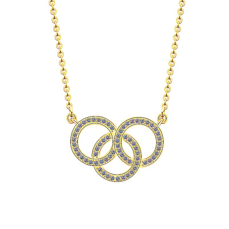

Gold CZ Three Circle Necklace Pendant 2020 New Fashion Geometric Women Jewelry Charm Chokers Gargantilha Friend Birthday Gifts