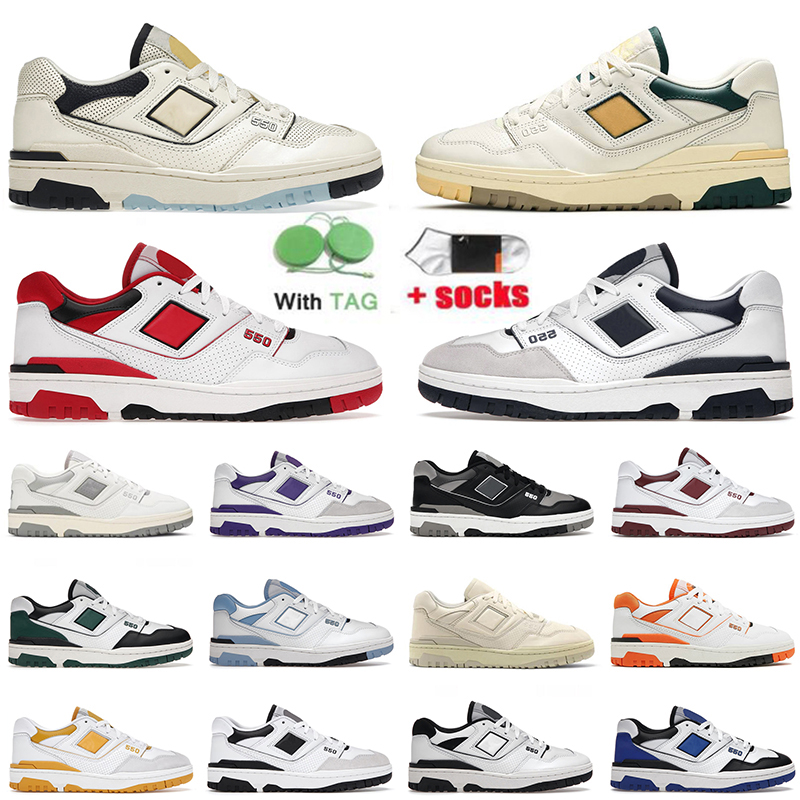 

Fashion Women Mens B550 Casual Shoes 550 BB550 Aime Leon Dore Green Yellow Rich Paul Grey Red Sea Salt Black Syracuse Trainers With Socks Designer Running Sneakers, A#1 36-45 aime leon dore natural green