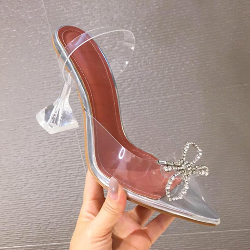 

2021 Summer Size 35-41 Women Silver Bling Crystal Sequin Bow Sandals Lady Fashion Club Party Slingback Valentine Shoes Plus Size