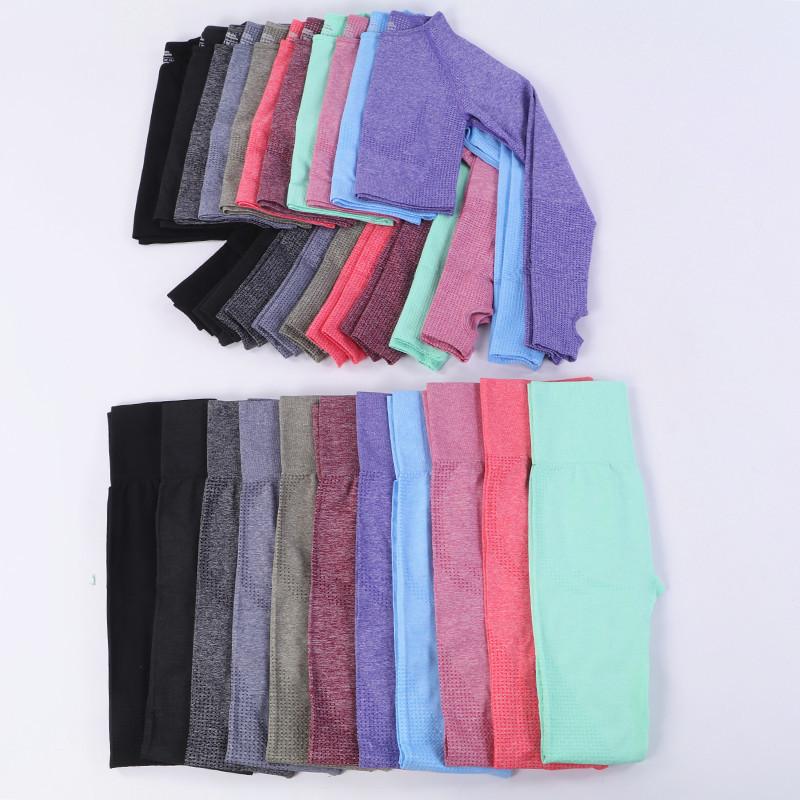 

Seamless Women Yoga Set Workout Sportswear Gym Clothing Fitness Long Sleeve Crop Top High Waist Leggings Sports Suit Women Suit, Topltgreen