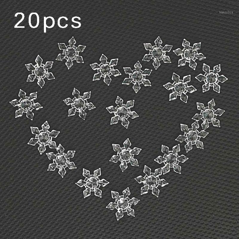 

20PCS/Pack Christmas Snowflake Shape Clear Crystal Acrylic Rhinestone Flatback Cabochon DIY Decorative Craft Scrapbooking Decor1