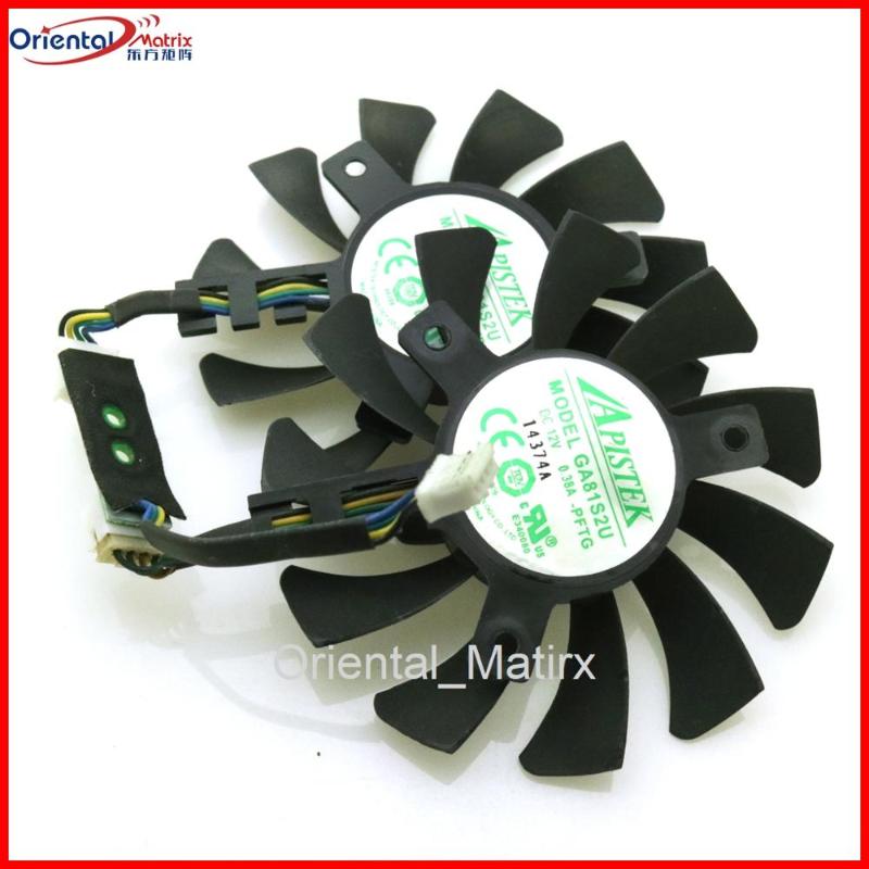

Free Shipping GA81S2U 12V 0.38A 75mm 40*40*40mm 4Pin Fan For ZOTAC GeForce GTX 970 4GB Graphics Card Fan