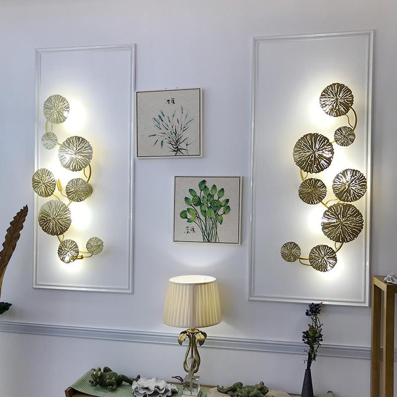 

Nordic Lotus Leaf Wall Lamp Living Room Background Wall Dining Room Lamp Hotel Light Luxury Bedside Simple Bedroom AC