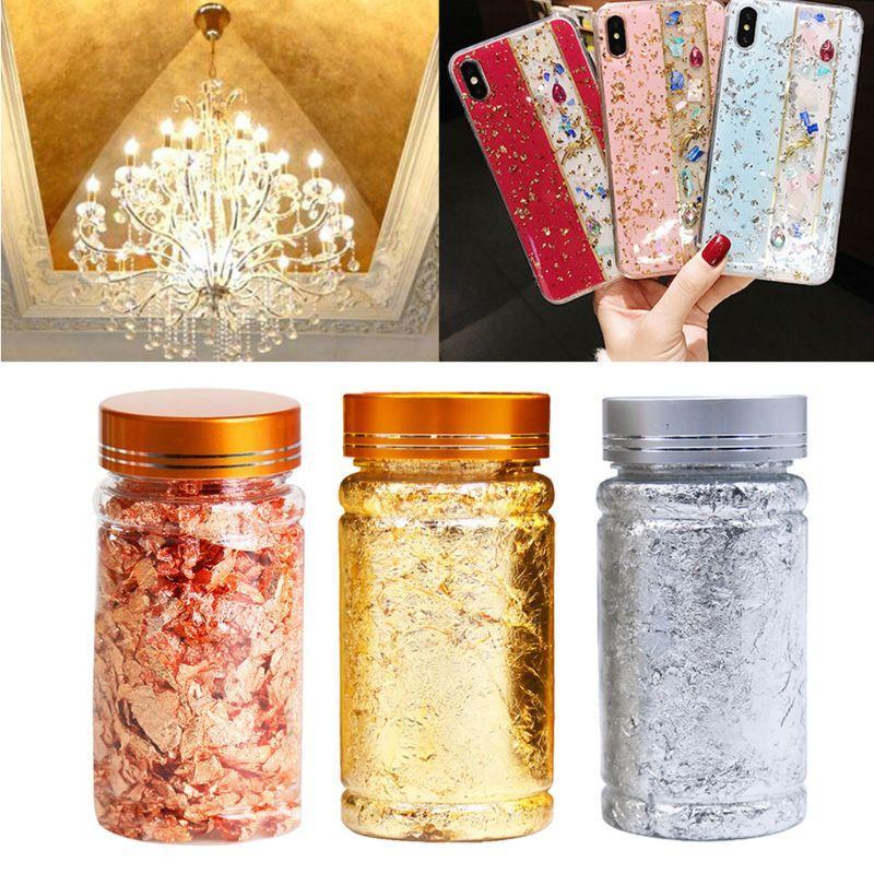 

3g Gold Silver Foil Decorative Paper Resin Mold Fillings Shiny Sequins Glitters Filling Materials Resin Jewelry Making1