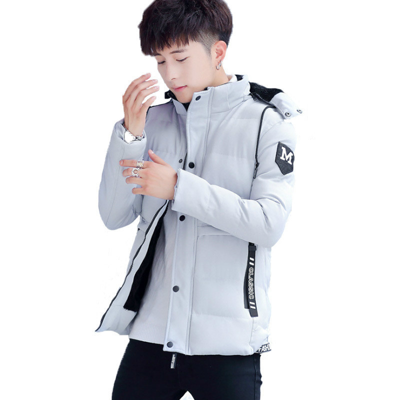 

Cotton-quilled men's new autumn 2020 casual fine trend Korean version fashion down winter jacket TVRU, Beige