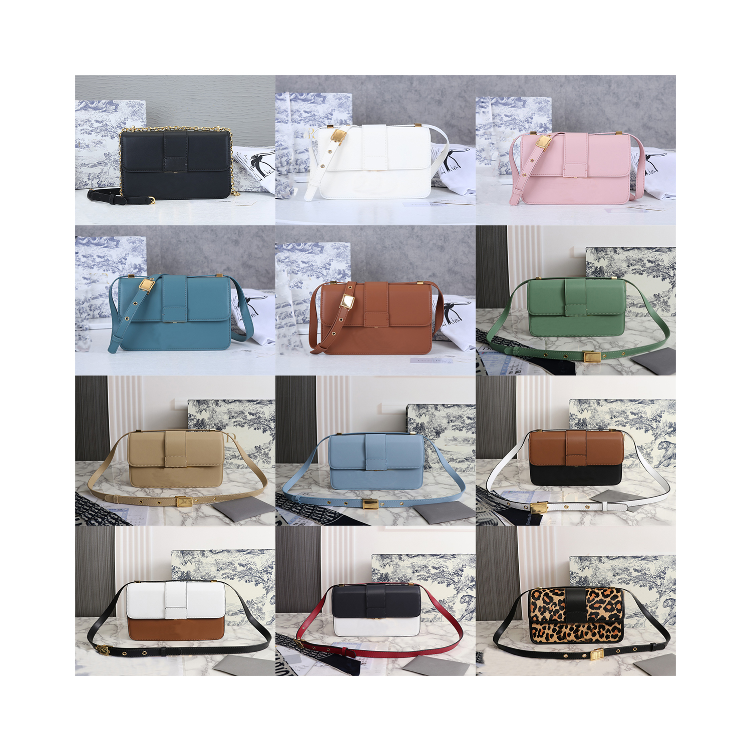 

5A+ Oblique 30 Montaignes Bag Leopard Grain Designer Bobby Hobo Saddle Blue Jacquard Canvas Medium Womens Luxurys Leather Shoulder Bags CrossBody Box LOGO Sequined