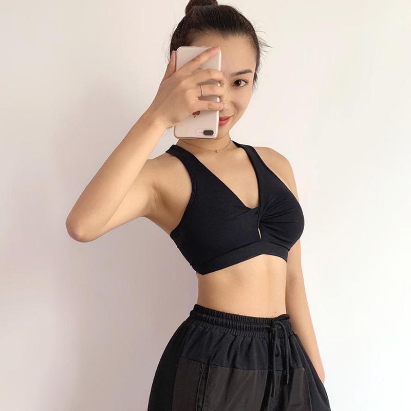 

Fitness Running Yoga Bra Gym Underwear Summer Breathable Fitness Sports Tank Top Women High Support Workout Bras Yoga Brassiere1, Black