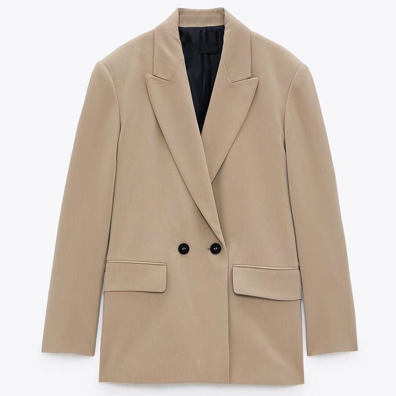 

Spring Autumn Women Vintage Blazers And Jackets Ladies Solid Button Office Suit Coat Casual Loose Outwear Tops Female Feminino, Black