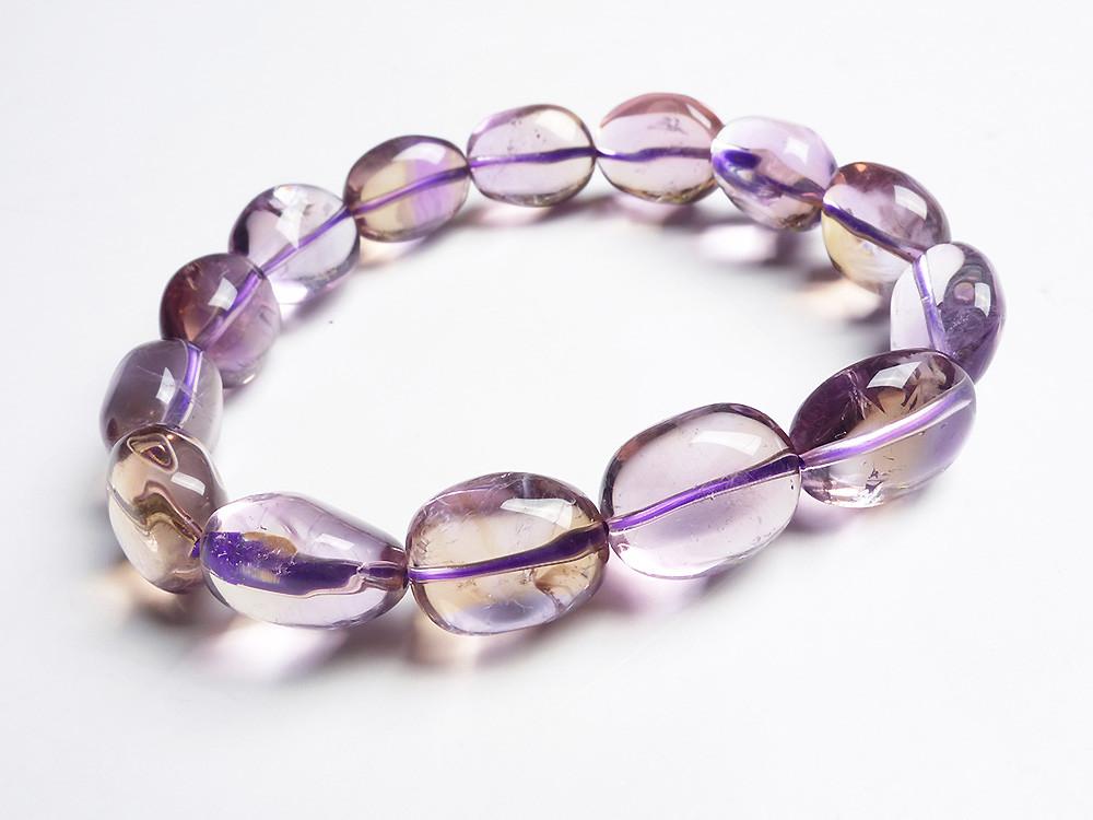 

Beaded, Strands 14*10*11mm Just One Fashion Purple Yellow Oval Crystal Beads Bracelet Genuine Natural Gems Stone Stretch Femme