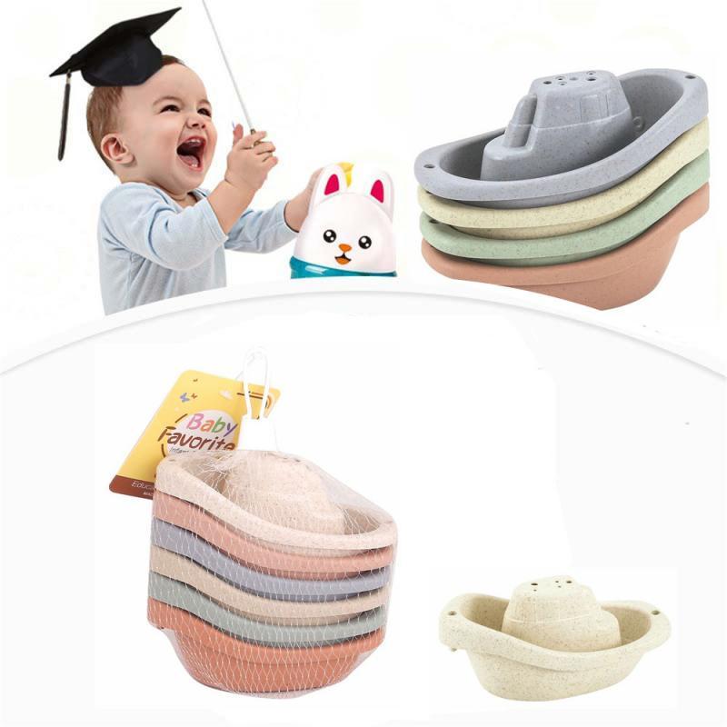 

Baby Stacking Cup Color Rainbow Stacking Ring Tower Toys Early Educational Intelligence Bathroom Toy Children Birthday Xmas Gift
