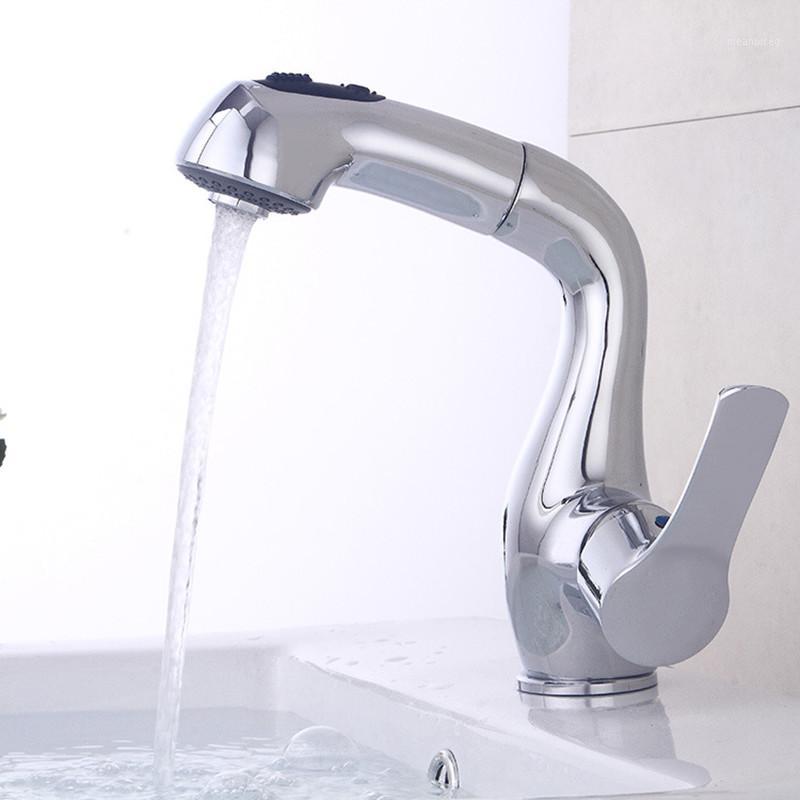 

Basin Faucet Pull out Bathroom Sink Faucet Swivel Single Handle Spout Toilet Bathbasin Vessel Deck mount Mixer Water Tap1