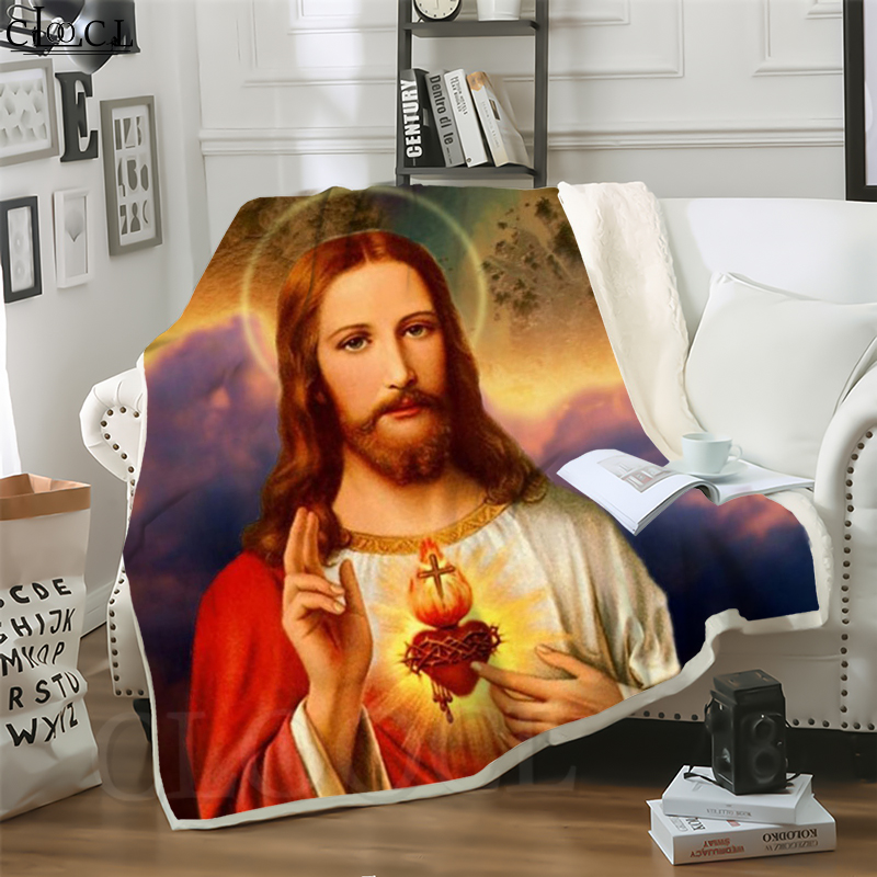 

CLOOCL New Catholic Jesus 3D Print Harajuku Air Conditioning Blanket Sofa Teens Bedding Throw Blankets Plush Quilt