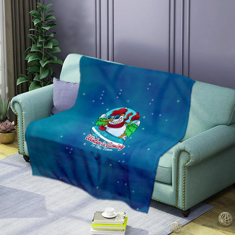

3D Print Christmas snowman Flannel Blanket Kiki's Delivery Service Plush Throw Blanket for Sofa Travel Couch Office Car Warm Bed