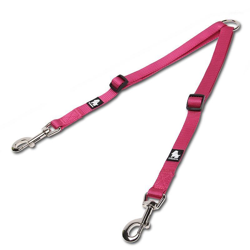 

Trick Nylon Belt Adjustable Double Pet Dog Leash SML Outdoors Walking Stainless Steel Pet Leading For Small Large Dog1