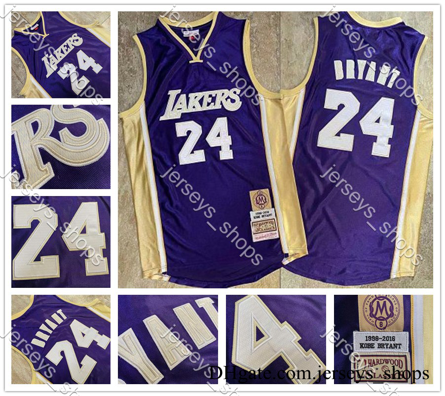 

Mens Los Angeles Lakers Kobe Bryant Jerseys Mitchell & Ness Purple Hall Of Fame Commemorative Edition Swingman Shirts, Black;red
