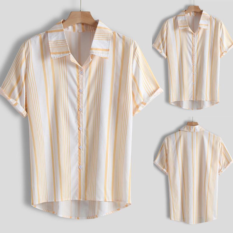 

men shirt Casual Shirts men shirt short sleeve Multi Color Lump Chest camisa masculina Y709, Beige