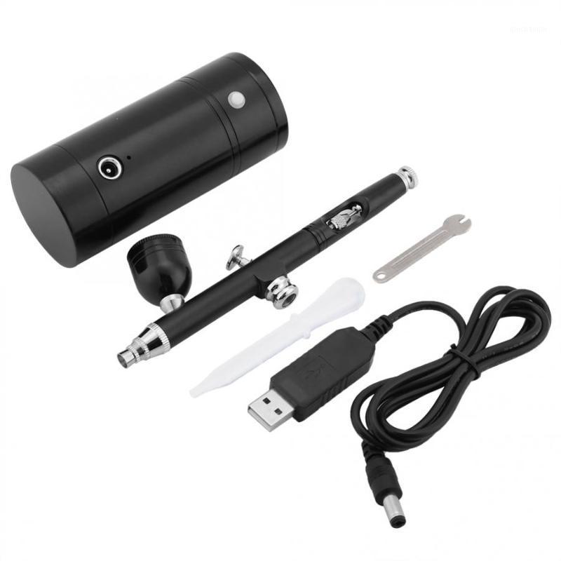

Air Brush 0.3mm Black Mini Air Compressor Spray Gun Airbrush Set 7CC Capacity Set Power Tool Compressor1, As pic