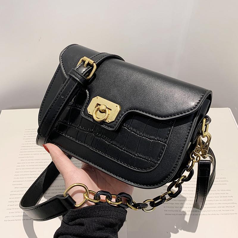 

VeryMe Solid Color Pu Leather Women's Crossbody Bag Ladies Handbag Designer Shoulder Pack New Tasche Damen Leder Bandolera Mujer, Black