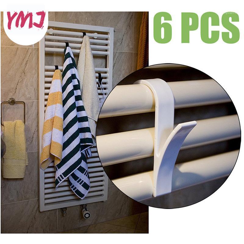 

High Quality Hanger For Heated Towel Radiator Rail Bath Hook Holder Clothes Hanger Percha Plegable Scarf white 6pcs1
