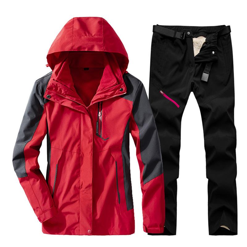 

Winter New Hot Women's Ski Suit Windproof Waterproof Thermal Snow Trousers +Snowboard Jacket Sets Outdoor Sports Snow Costumes, Black pant