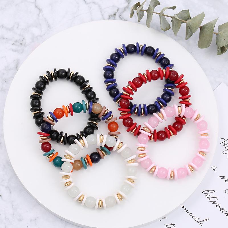 

6 Color Boho Acrylic Stone Beads Bracelet For Women Handmade Bracelet Summer Fashion Jewelry Wrap