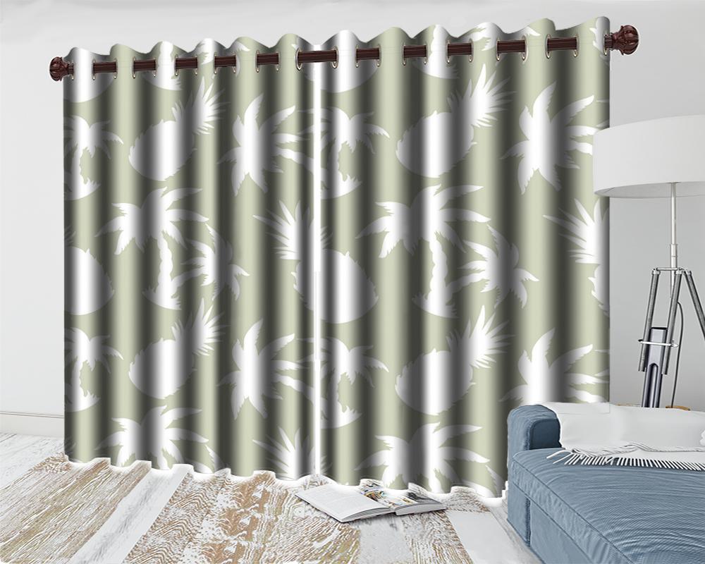 

Modern Bedroom Window 3d Curtain Delicious Pineapple Curtain HD Digital Print 3d Beautiful Landscape Blackout, As pic