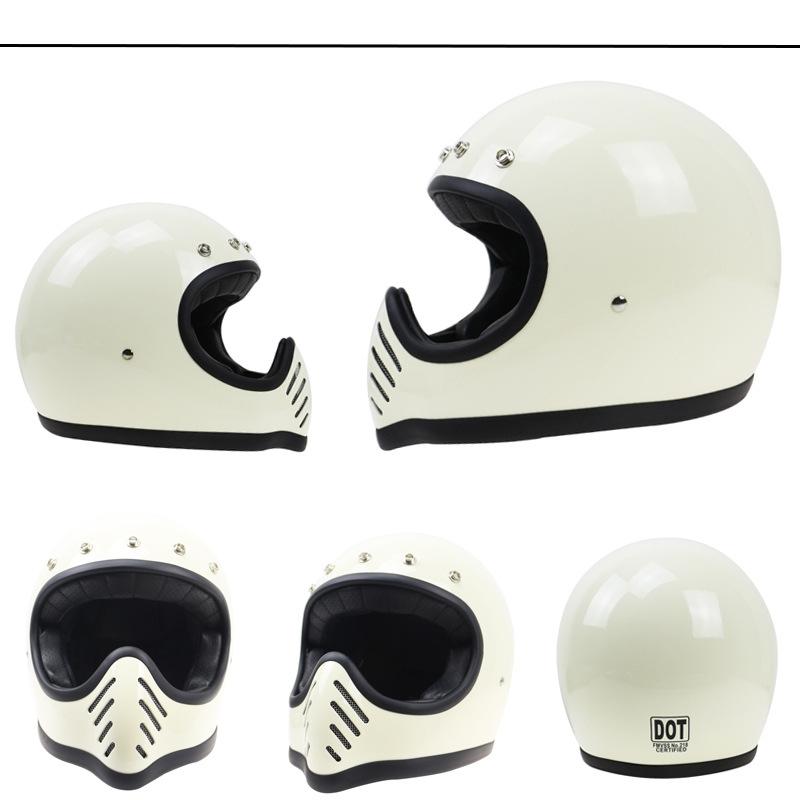 

Handmade Vintage Janpanese&CO Motorbike Full Face Helmet Open Fiberglass Shell Motorcycle Helmet Capacetes Para Moto, As pic