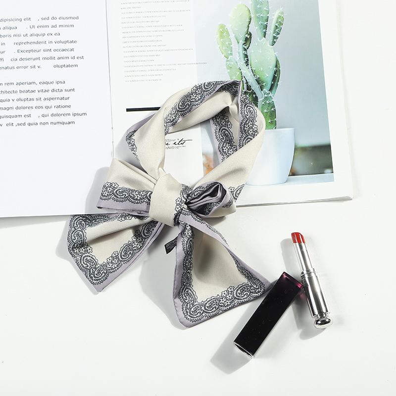 

Lace Silk Scarf Women Pure Color Slender Scarves Bag Handle Ribbon Hair Ties Bands Head Neck Neckerchief Clothes Decoration