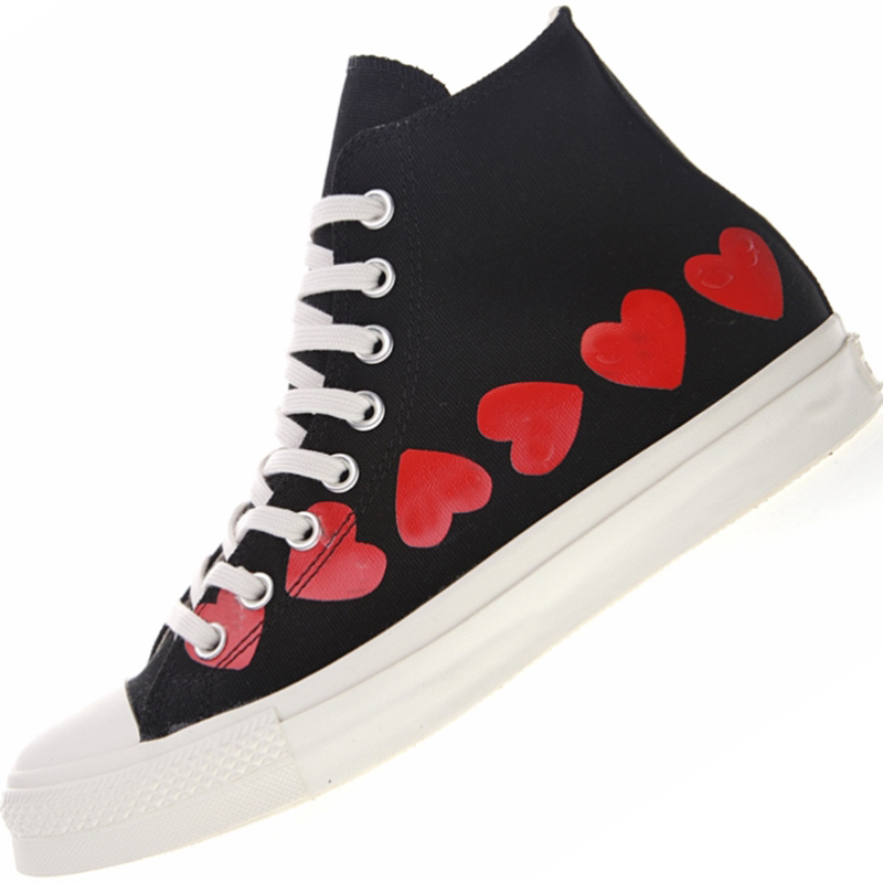 

1970s Big Eyes Play Chuck 70 Canvas Shoes Multi Heart 70s Hi Classic 1970 Jointly Name Skateboard Trainers Casual Outdoor Sport Sneakers, Black