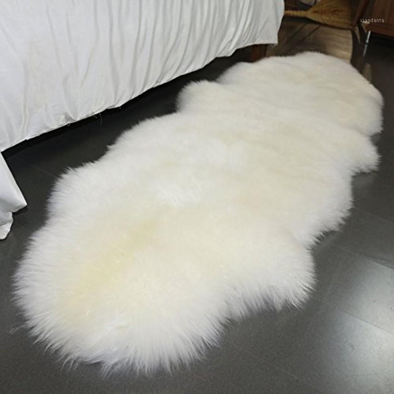 

Double Real Sheepskin Rug Genuine Sheepskin Rug 2P Real Fur for Bedroom Sofa Cover Double Bay Window Pad1, Red