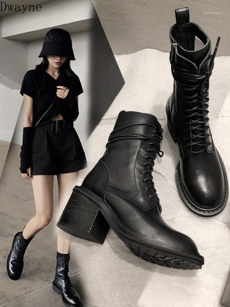 

Motorcycle handsome boots children 2020 autumn wild boots female England wind thick high heels women's1, Black
